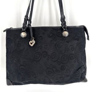 Brighton Mevelyn Signature Jacquard & Leather Tote Shoulder Bag Black Purse